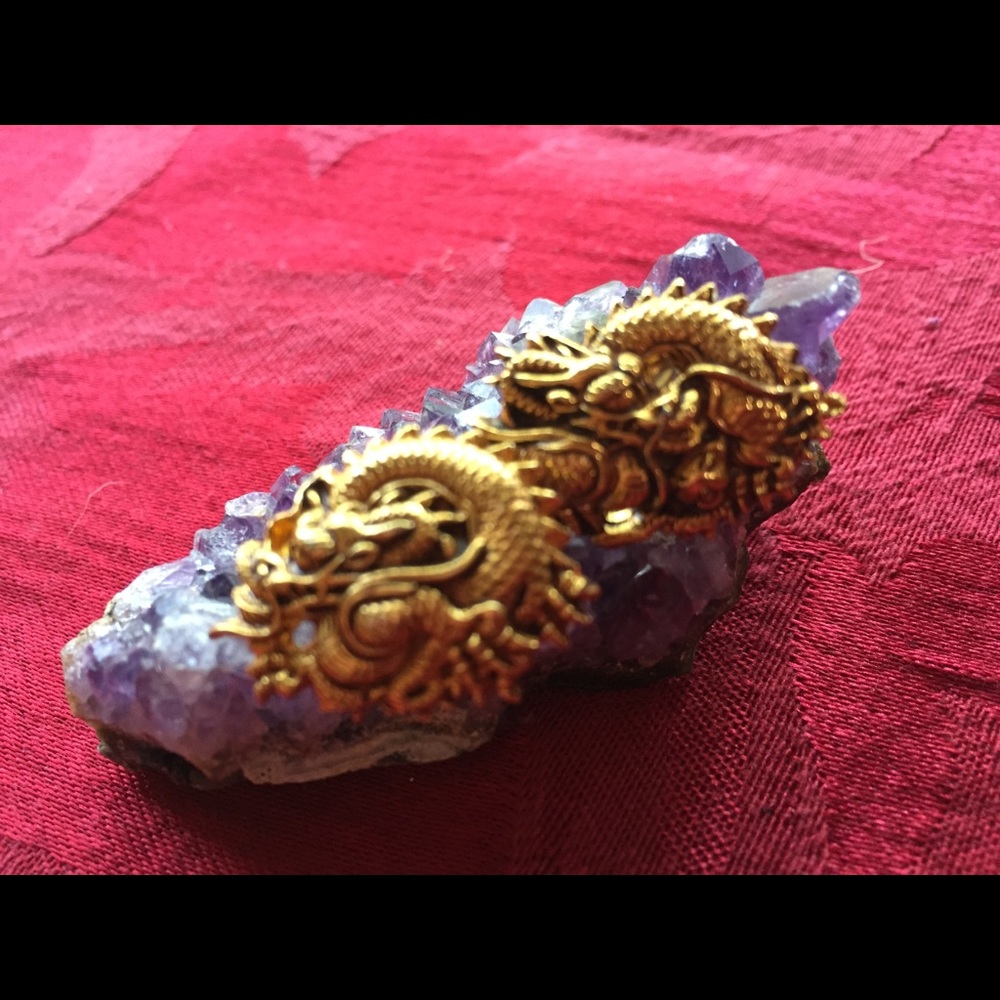 Vintage gold dragon earrings